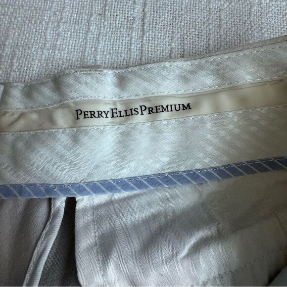 Perry Ellis Premium Tan Tailored Flat Front Dress Pants SZ 32 - Picture 11 of 14